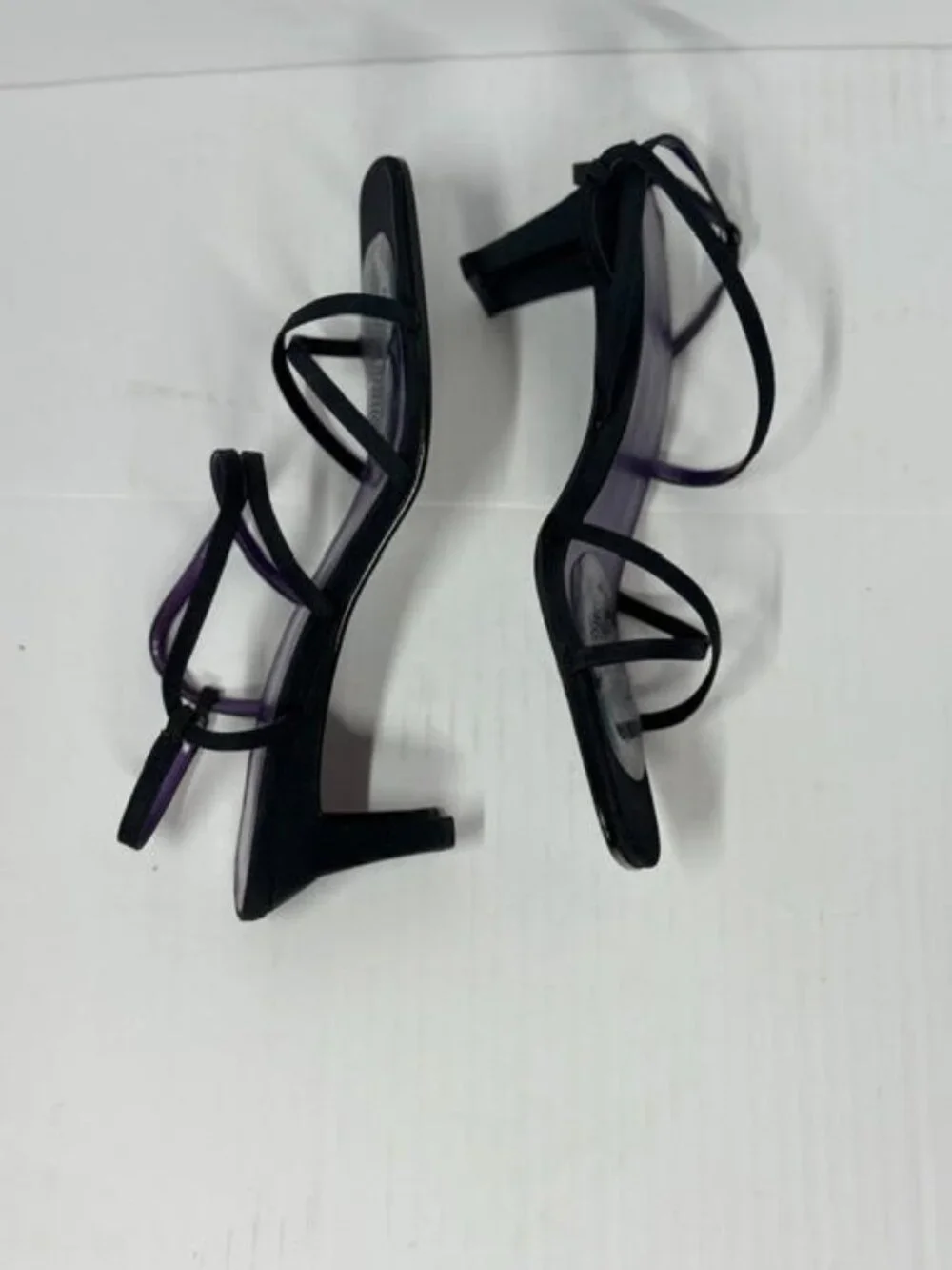 Bandolino Black Strappy Kitten Heel Sandals Square Toe Size 8 Dress Shoes